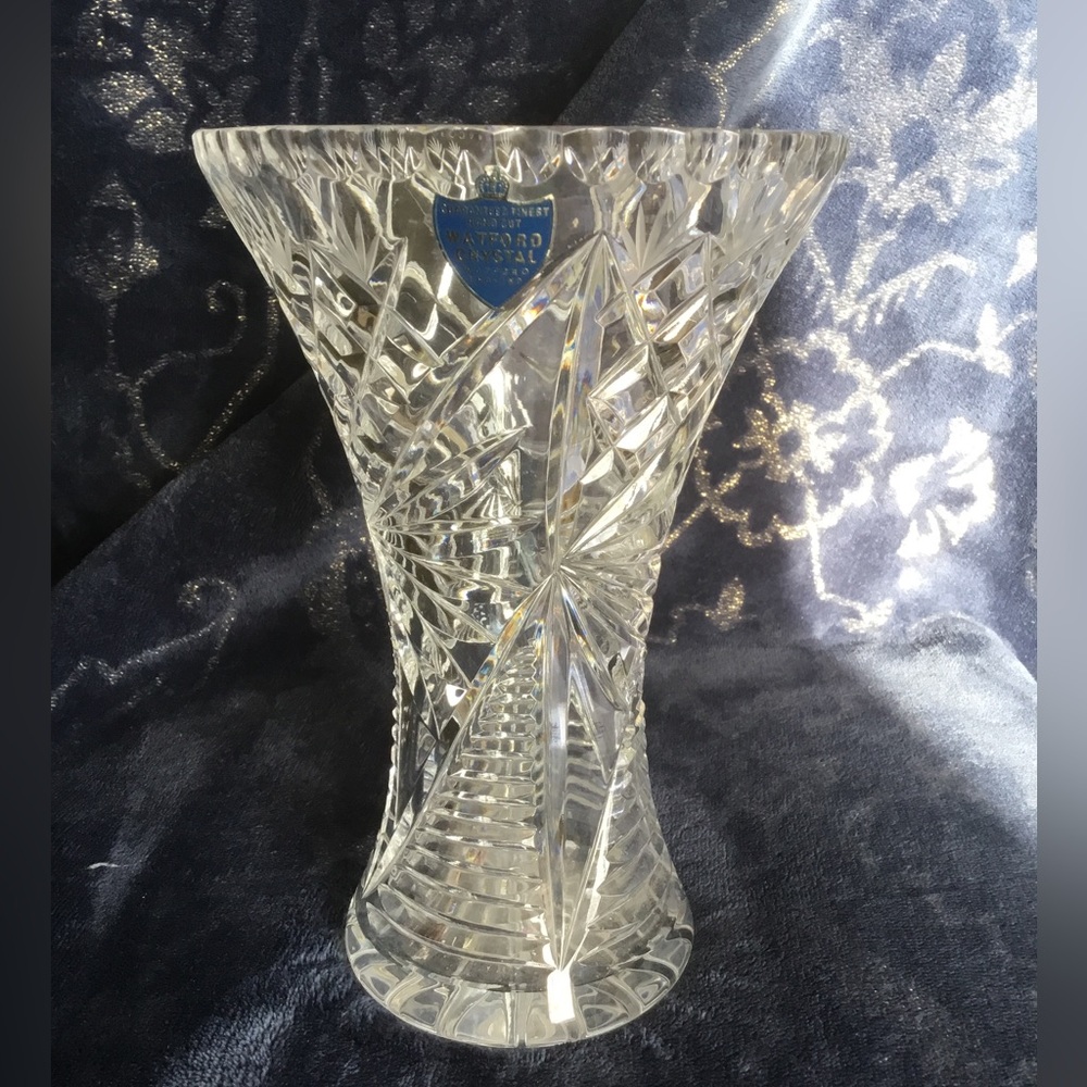 Vintage Watford Clear Crystal Decorative Vase